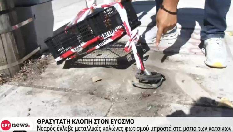 Българин хвърли око на електрически стълбове в Солун и ги отряза